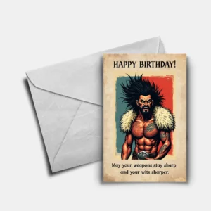 DnD Birthday Card – Barbarian - view 2