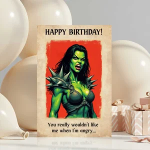 DnD Birthday Card – Barbarian Orc