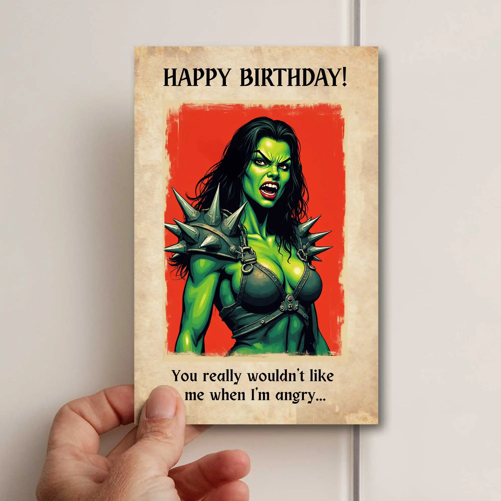 DnD Birthday Card – Barbarian Orc - view 2