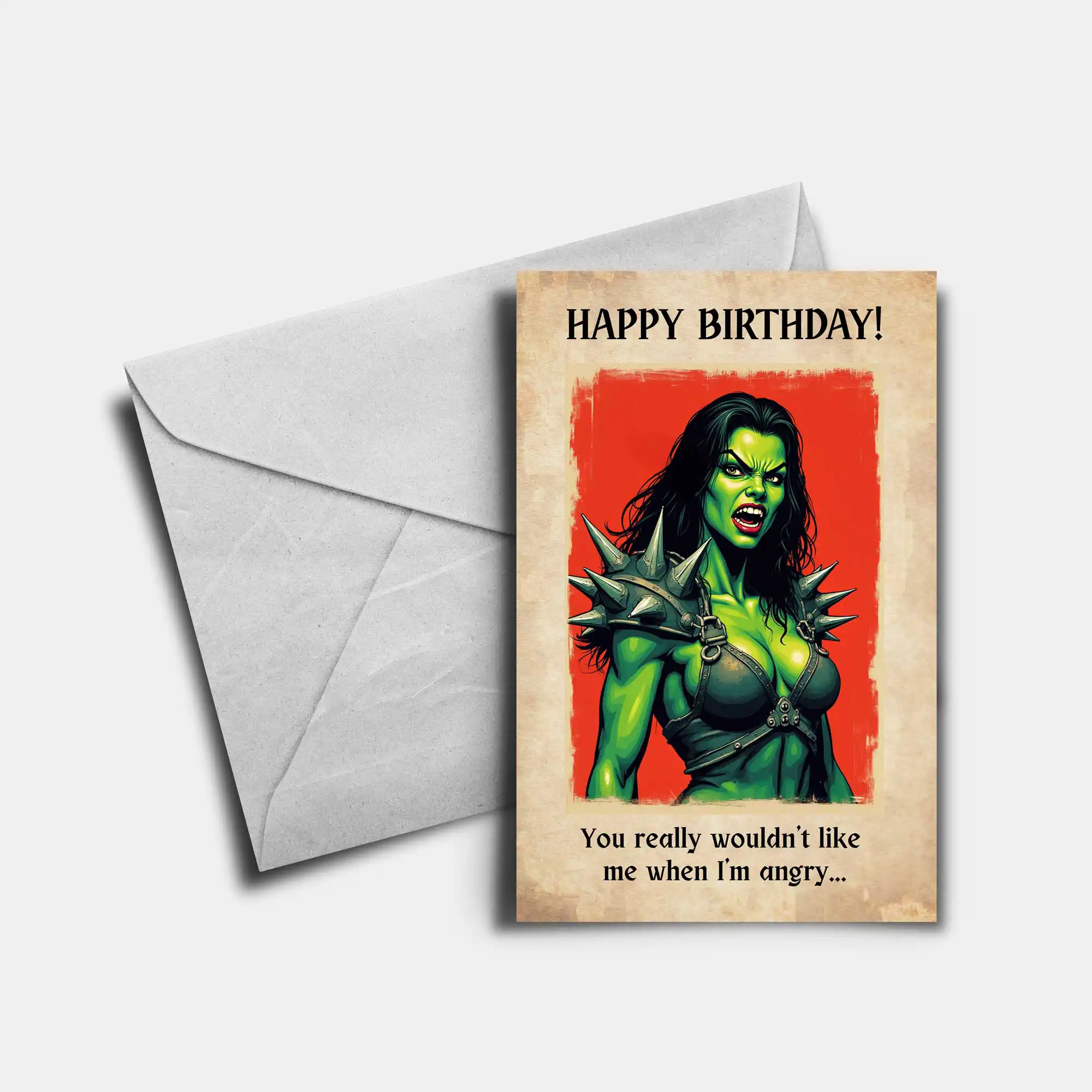 DnD Birthday Card – Barbarian Orc - view 3