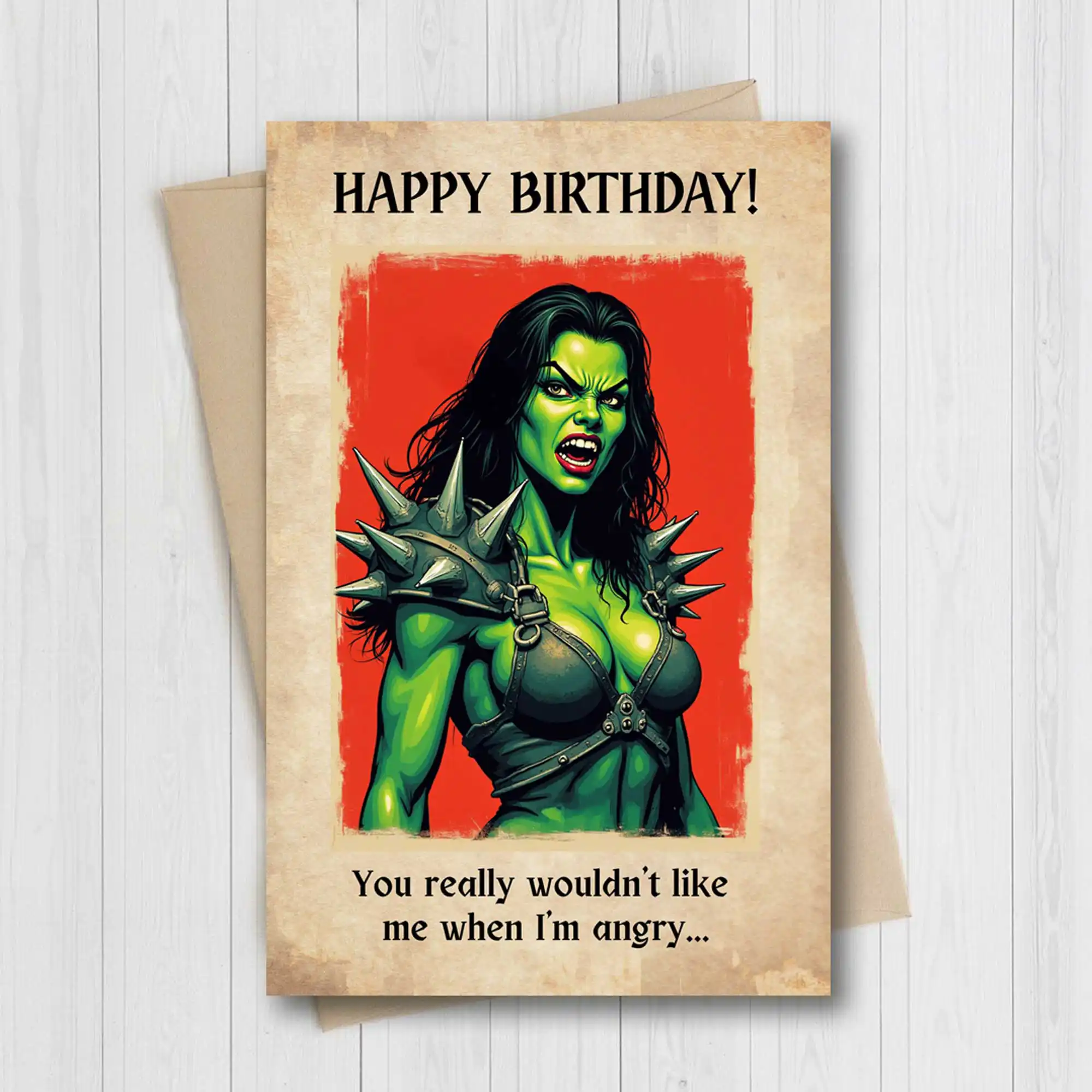 DnD Birthday Card – Barbarian Orc - view 4