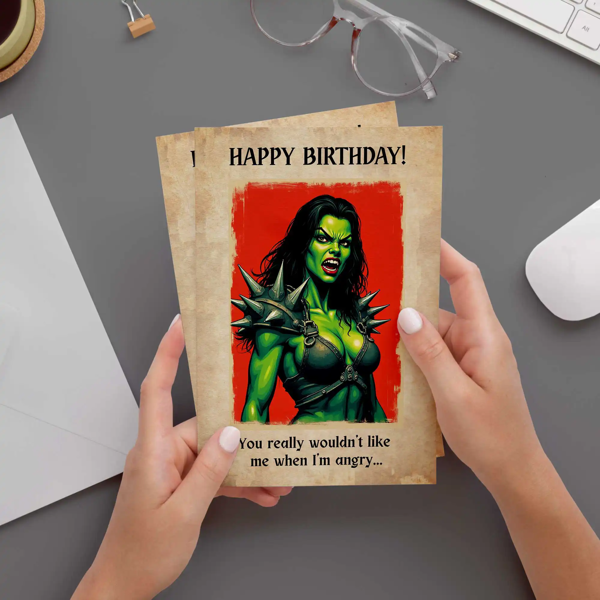 DnD Birthday Card – Barbarian Orc - view 6