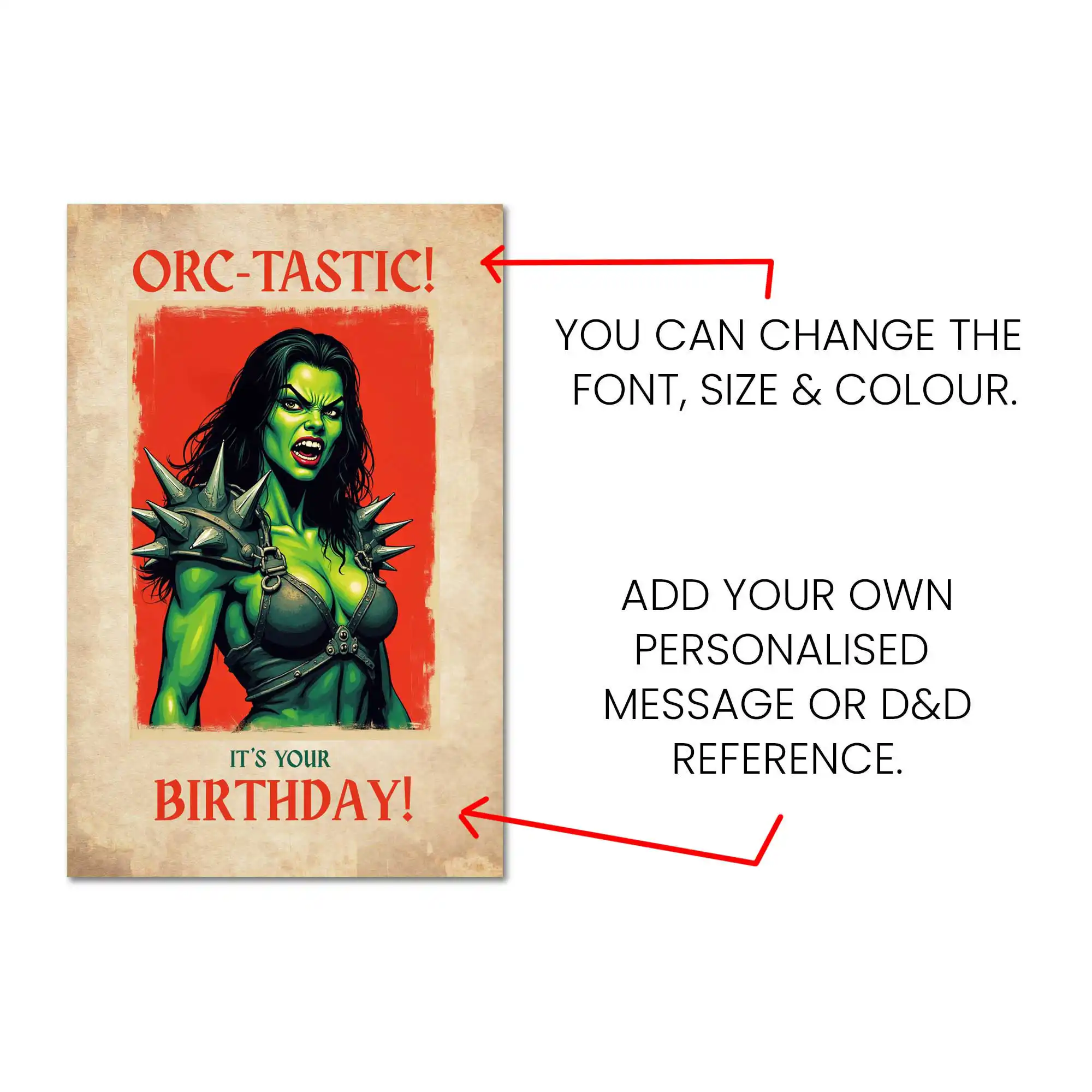 DnD Birthday Card – Barbarian Orc - view 8