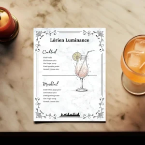 Lord Of The Rings Drinks Menu - view 2
