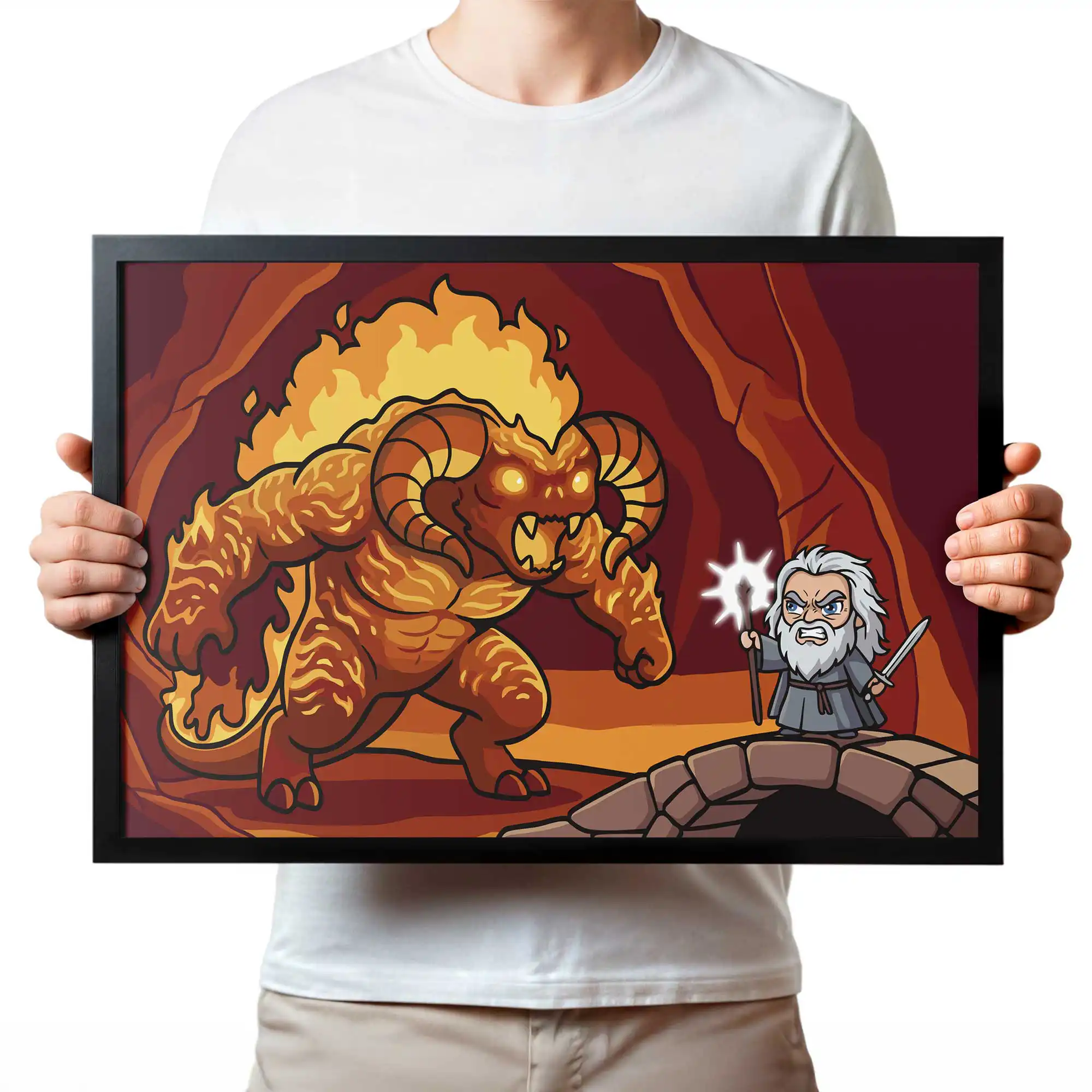 fantasy gift - Lord of the Rings Wall Art – Gandalf vs Balrog