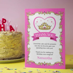 Princess Party Thank You Card