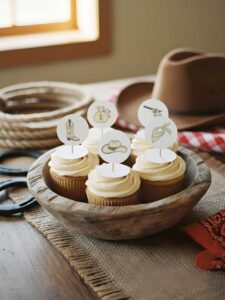 Cowboy Party Cupcake Toppers