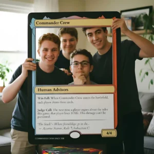 group of friends stood in a MTG Selfie Frame - view 9