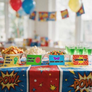Superhero Party Food Labels