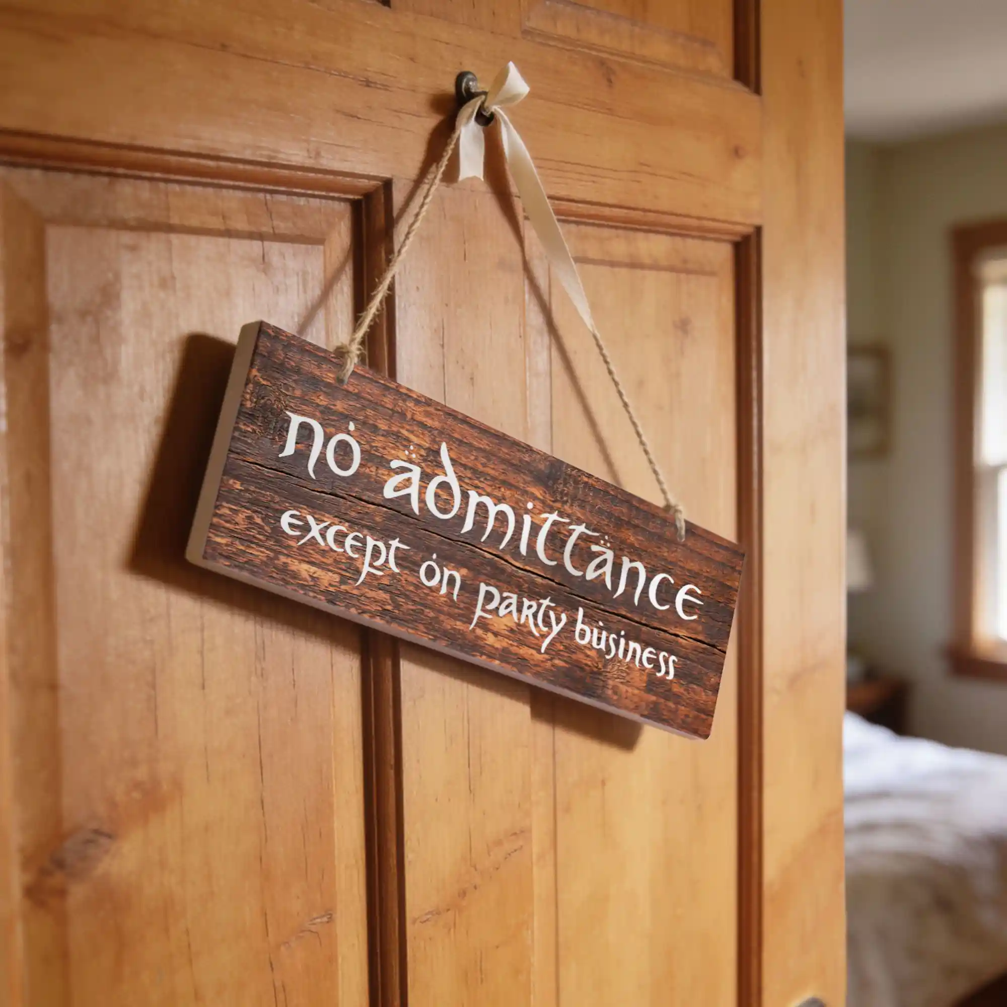 lord of the rings door sign - no admittance except on party business