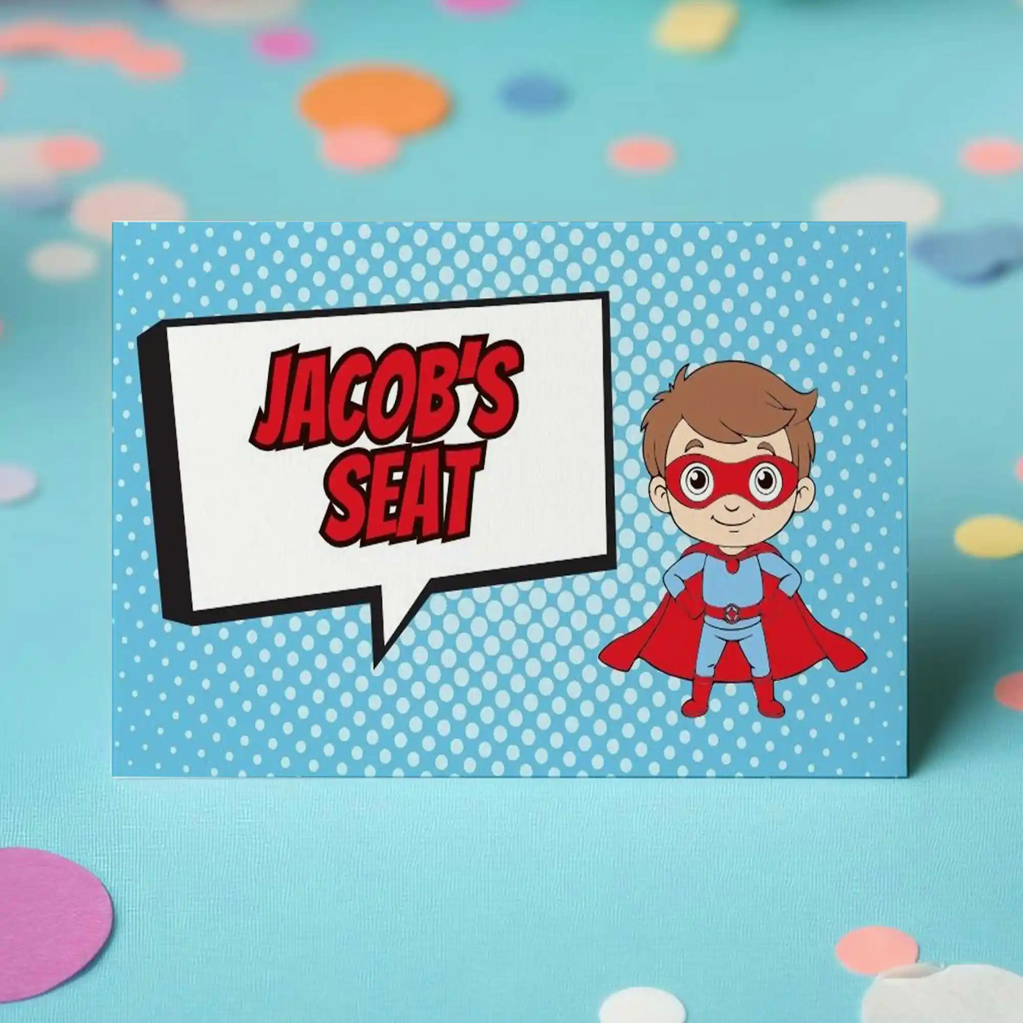 Superhero Place Name Cards